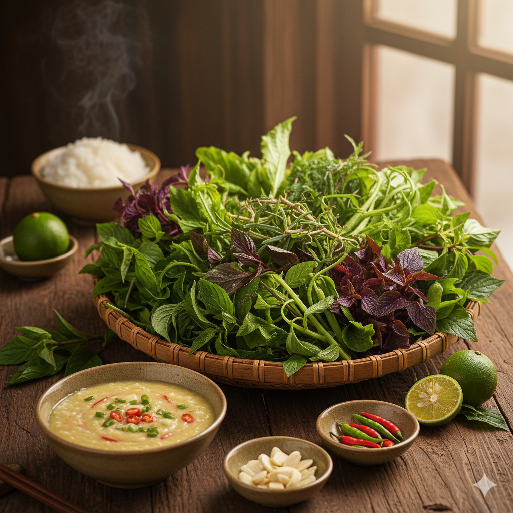 Món Rau Rừng Chấm Sốt Mẻ