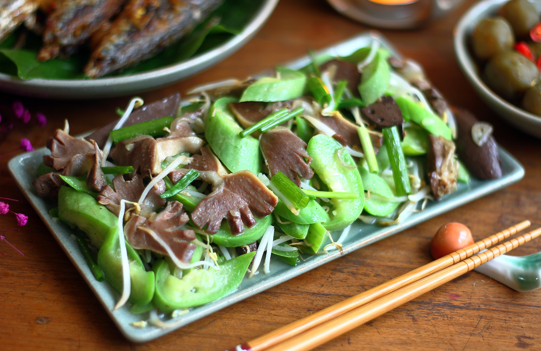 Lòng Mề Xào Mướp Giá