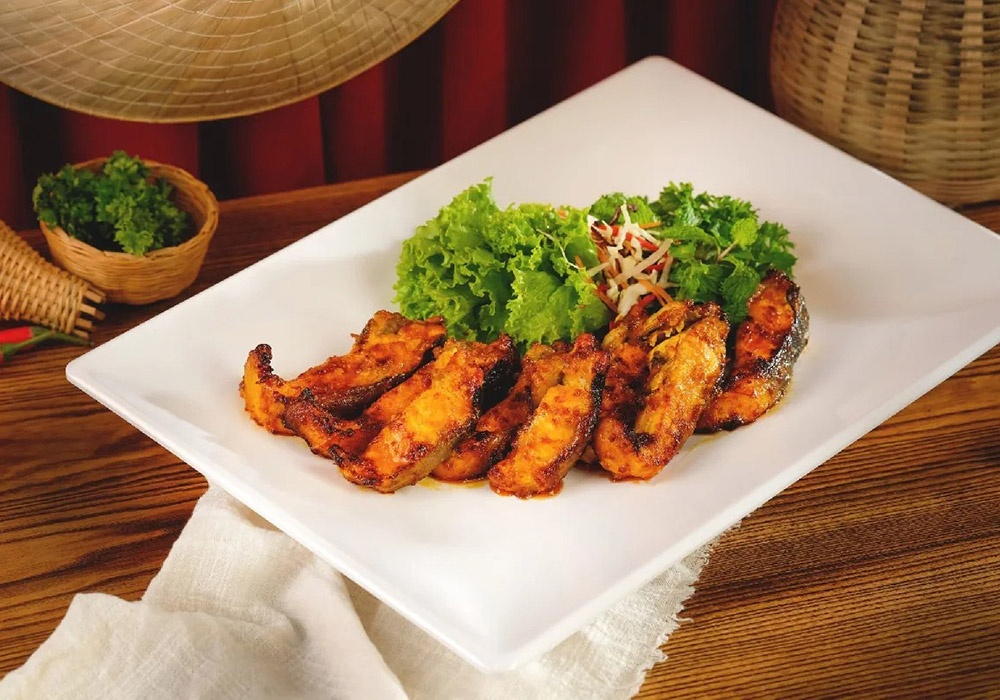 Món Cá Tầm Nướng Mắm Ớt