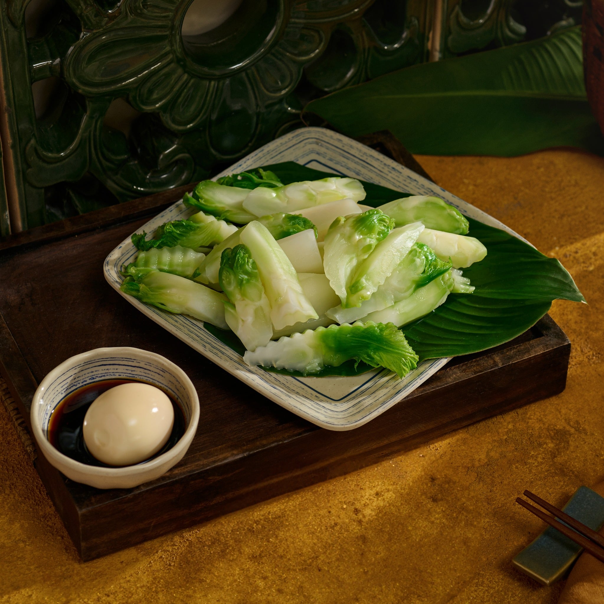 Món Mầm Đá Luộc Chấm Trứng