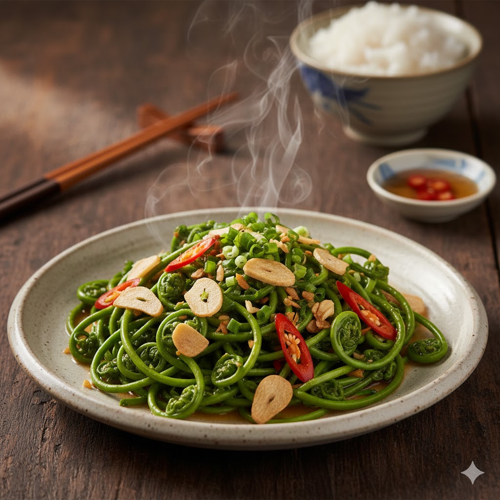 Món Rau Dớn Xào Tỏi